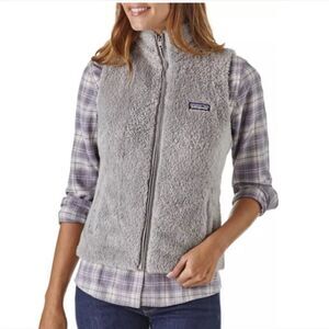 Patagonia Los Gatos Vest Light Gray Fleece Full Zip Gorpcore Granola Size Small